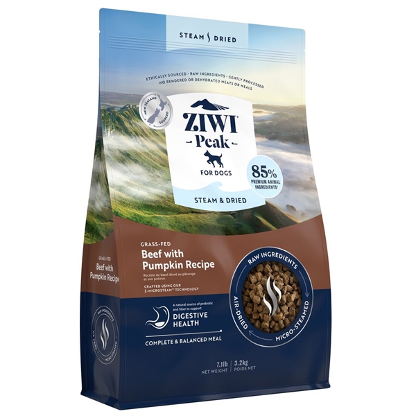 Ziwipeak Hundefoder: Dampet Tørret Oksekød 3,2 kg