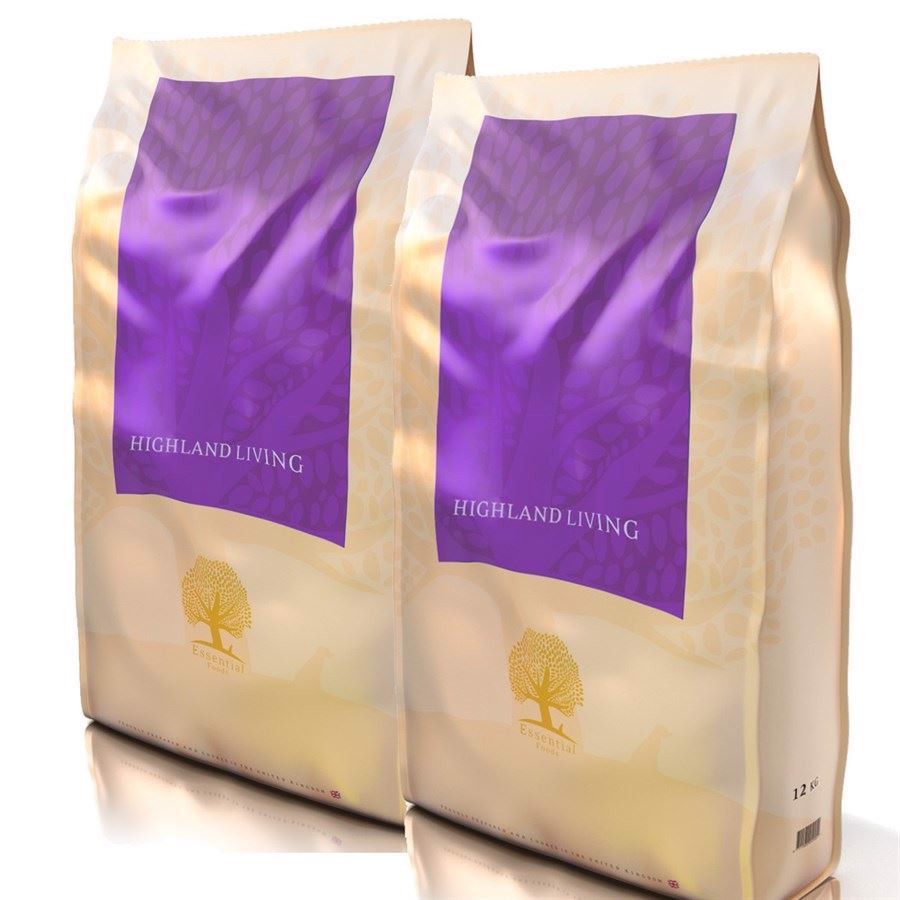 2 X 10 Kg Essential Highland Living Hundefoder på tilbud