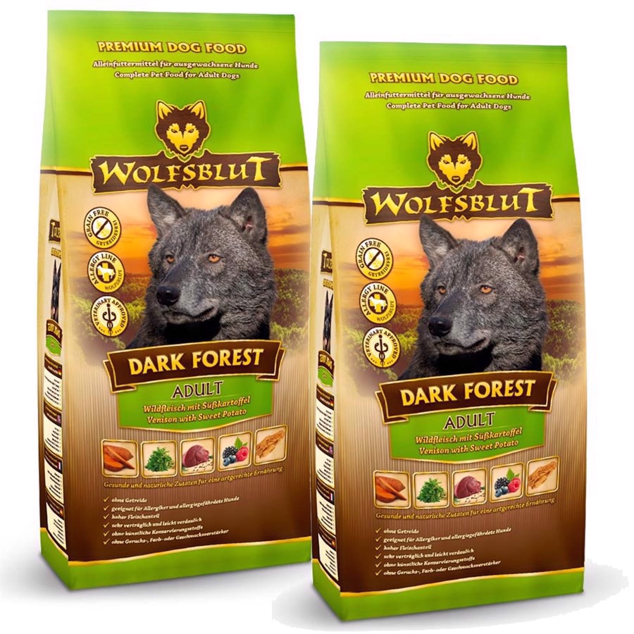 2 X 12,5 Kg Wolfsblut Dark Forest Voksenfoder Tilbud