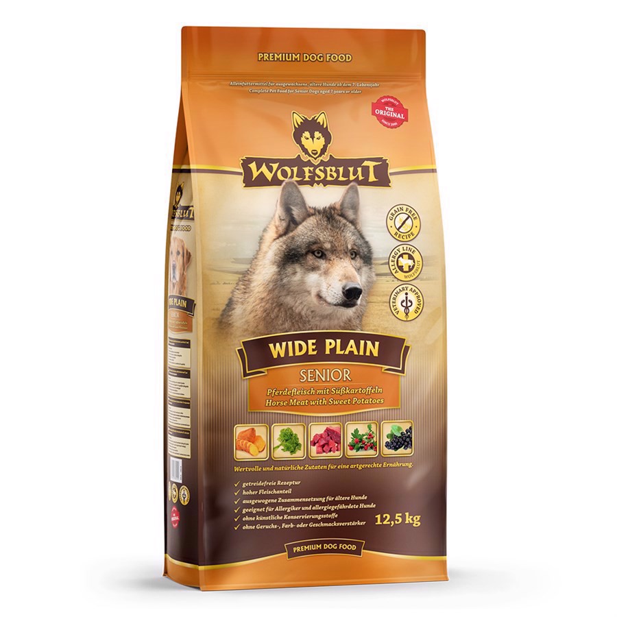 Wolfsblut Wide Plain Senior Hundefoder med Hest 12,5 kg
