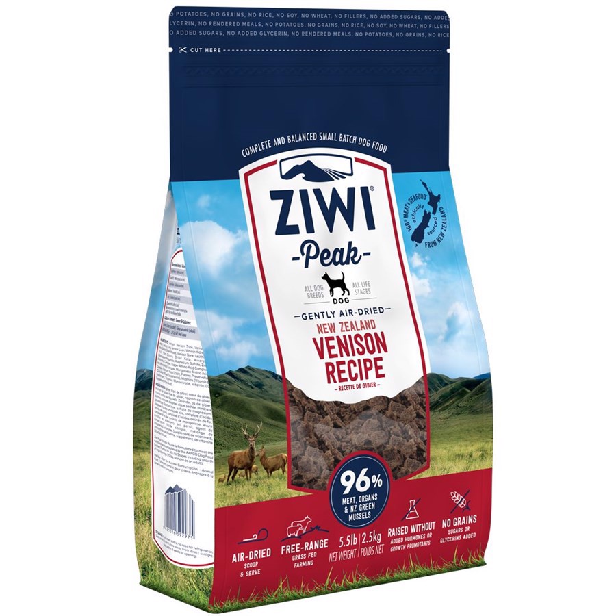 Ziwipeak Dog Air Dried Venison Tørret Kød Med Hjort  2 5 Kg