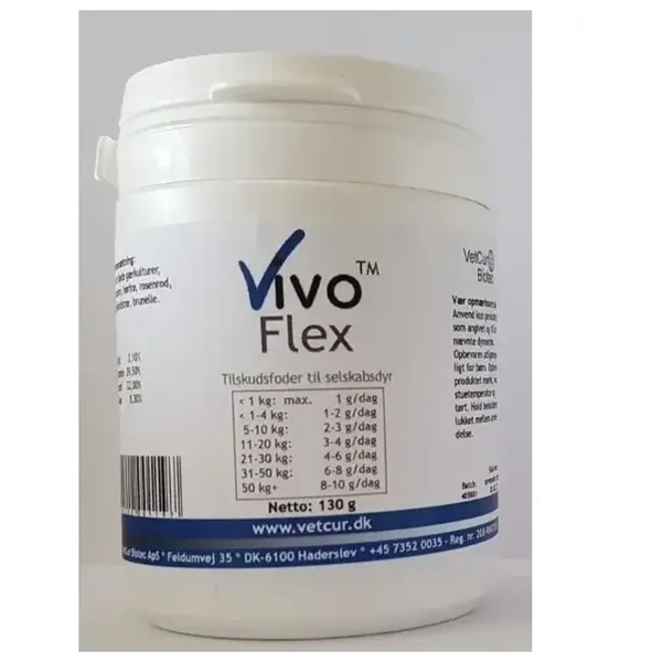 Vetcur Vivo Flex Pulver Tilskud Til Hund Og Kat  130g