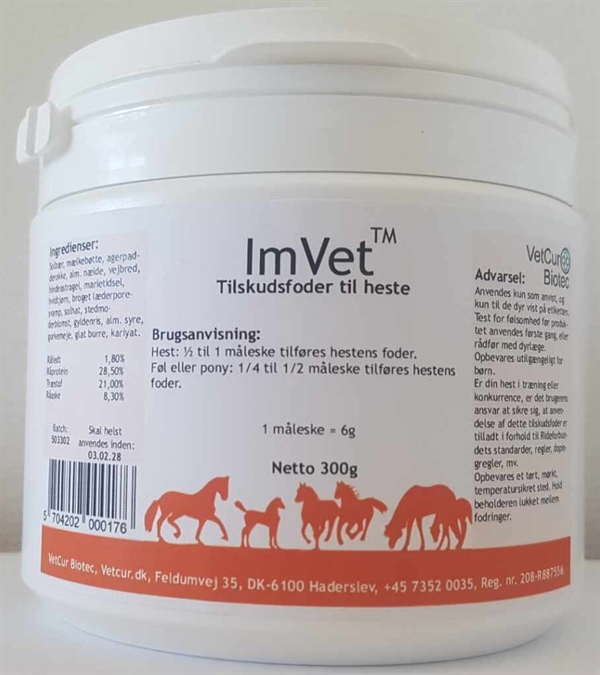 Vetcur Imvet Pulver Tilskud Til Hest  300g